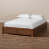 Baxton Studio Wren Walnut Finished 3-Drawer King Size Platform Storage Bed Frame 158-9622
